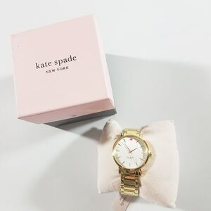 Kate Spade New York Metro Rose Gold Stainless Steel Bracelet Watch Spade Accent